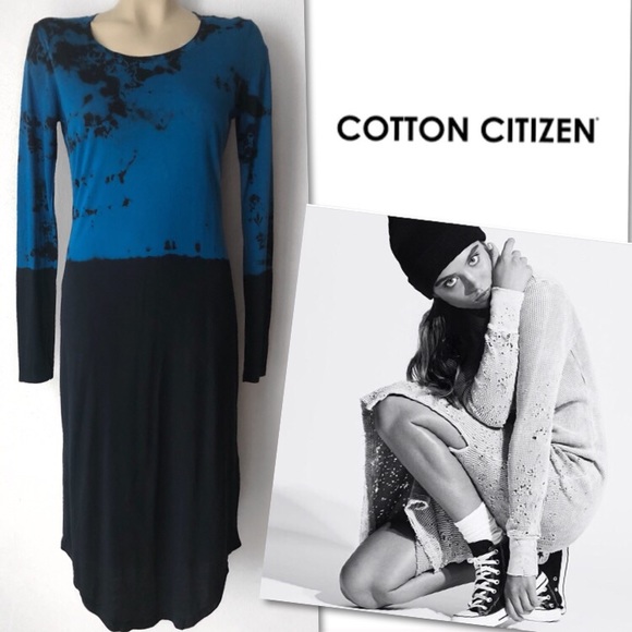 Cotton Citizen Dresses & Skirts - 🆕 COTTON CITIZEN TIE DYE BLUE BLACK DRESS SZ S Cotton Citizen Dresses & Skirts - 🆕 COTTON CITIZEN TIE DYE BLUE BLACK DRESS SZ S